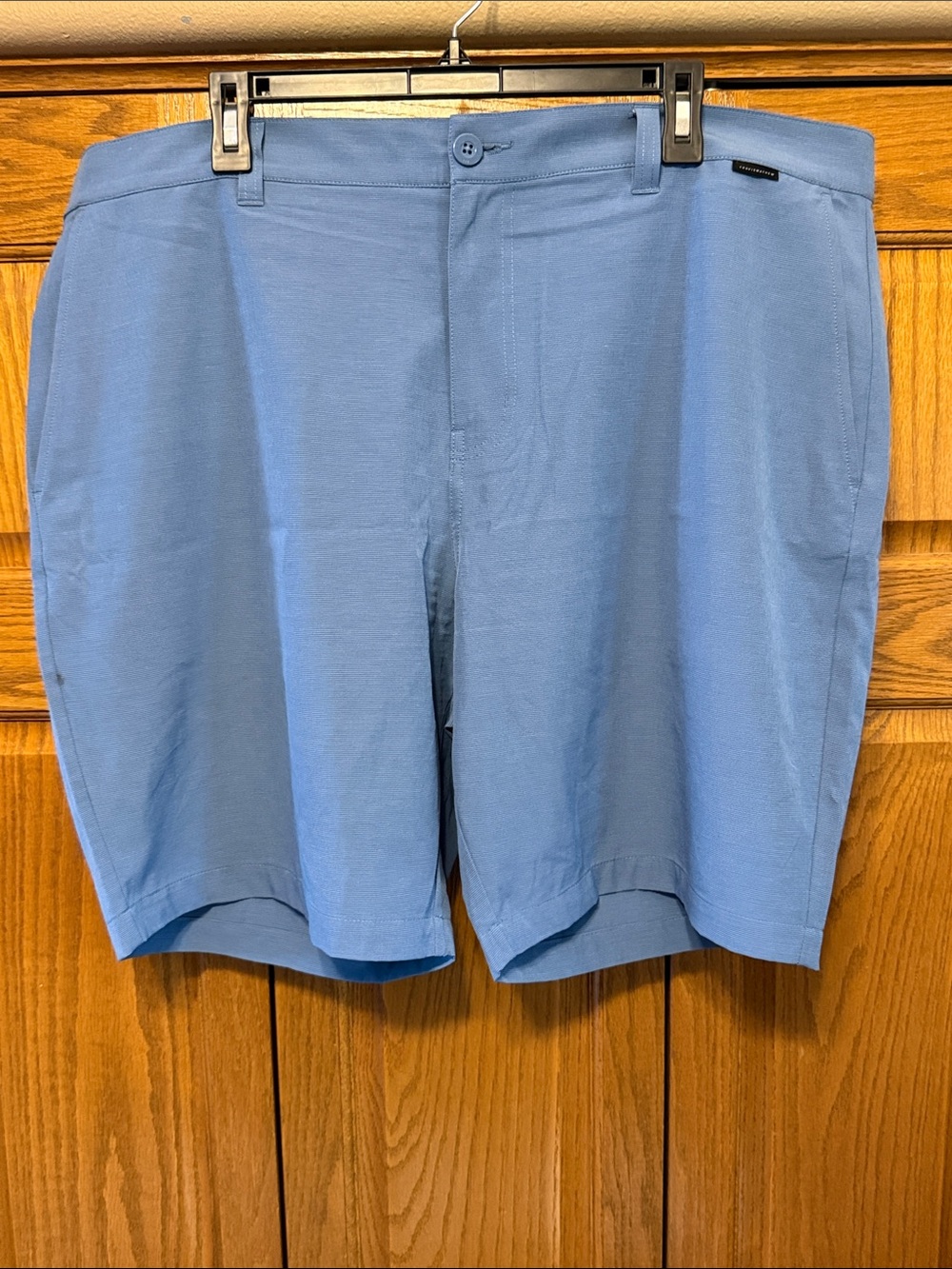 Travis Mathew Light Blue Flat-Front Men's Shorts-Size: 40”w/21” length